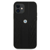 BMW BMHCP12SRSPPK Curve Perforate capa rígida de pele para Apple iPhone 12 mini, preta