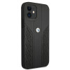 BMW BMHCP12SRSPPK Curve Perforate capa rígida de pele para Apple iPhone 12 mini, preta