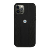 BMW BMHCP12MRSPPK Curve Perforate capa rígida de pele para Apple iPhone 12 / 12 Pro, preta