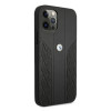 BMW BMHCP12MRSPPK Curve Perforate capa rígida de pele para Apple iPhone 12 / 12 Pro, preta