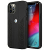 BMW BMHCP12LRSPPK Curve Perforate capa rígida de pele para Apple iPhone 12 Pro Max, preta