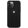 BMW BMHCP12LRSPPK Curve Perforate capa rígida de pele para Apple iPhone 12 Pro Max, preta