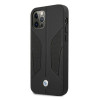 BMW BMHCP12MRSCSK Perforate Sides capa rígida de pele para Apple iPhone 12 / 12 Pro, preta