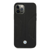BMW BMHCP12MRSCSK Perforate Sides capa rígida de pele para Apple iPhone 12 / 12 Pro, preta