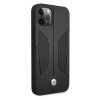 BMW BMHCP12MRSCSK Perforate Sides capa rígida de pele para Apple iPhone 12 / 12 Pro, preta