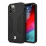 BMW BMHCP12LRSCSK Perforate Sides capa rígida de pele para Apple iPhone 12 Pro Max, preta