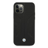 BMW BMHCP12LRSCSK Perforate Sides capa rígida de pele para Apple iPhone 12 Pro Max, preta