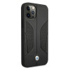 BMW BMHCP12LRSCSK Perforate Sides capa rígida de pele para Apple iPhone 12 Pro Max, preta