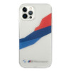Capa rígida BMW BMHCP12LSKTGT Motorsport Tricolor para Apple iPhone 12 Pro Max, transparente