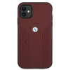 Capa rígida BMW BMHCN61RSPPR Leather Curve Perforate para Apple iPhone 11, vermelha