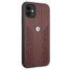Capa rígida BMW BMHCN61RSPPR Leather Curve Perforate para Apple iPhone 11, vermelha