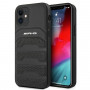 Capa rígida Mercedes-AMG AMHCP12SGSEBK Leather Debossed Lines para Apple iPhone 12 mini, preta