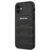 Capa rígida Mercedes-AMG AMHCP12SGSEBK Leather Debossed Lines para Apple iPhone 12 mini, preta