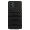 Capa rígida Mercedes-AMG AMHCP12SGSEBK Leather Debossed Lines para Apple iPhone 12 mini, preta