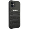 Capa rígida Mercedes-AMG AMHCP12SGSEBK Leather Debossed Lines para Apple iPhone 12 mini, preta