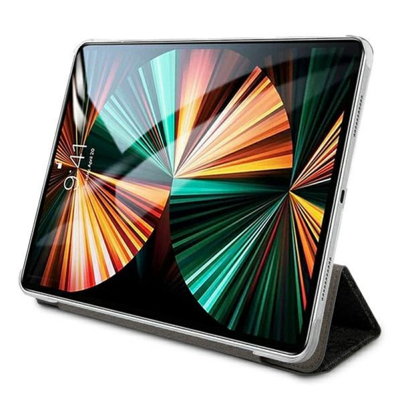Capa tipo livro Guess GUIC12G4GFGR 4G Collection para Apple iPad Pro 12.9 2021, cinzenta