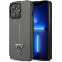 Guess GUHCP13LPSATLG capa rígida para Apple iPhone 13 Pro, Saffiano Triangle Logo, prateada