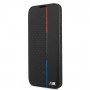 BMW BMBKS22MTRTBK capa tipo livro para Samsung Galaxy S22+, M Collection Triangles, preta