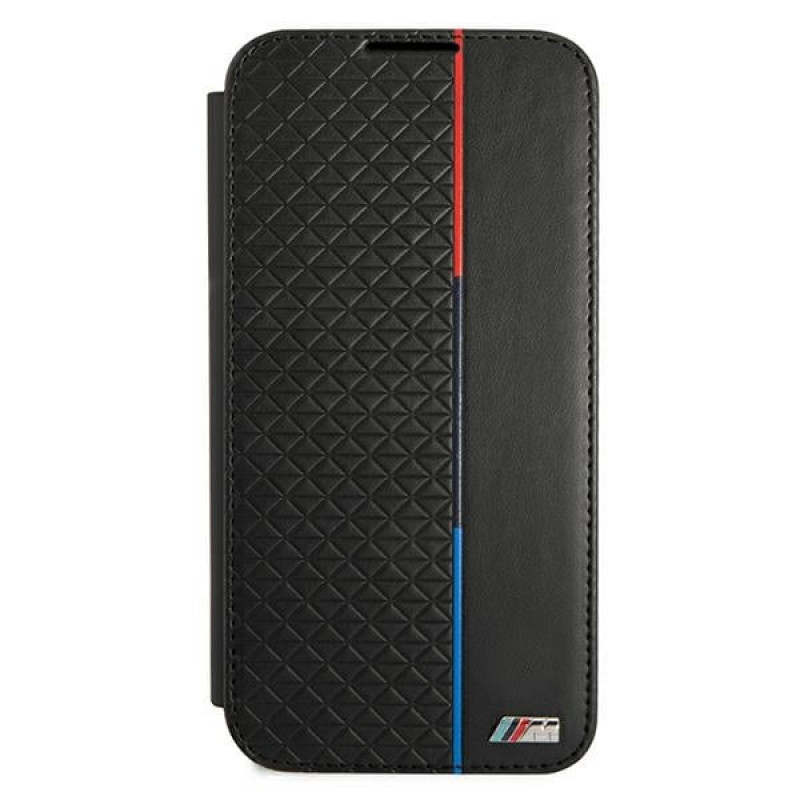 BMW BMBKS22MTRTBK capa tipo livro para Samsung Galaxy S22+, M Collection Triangles, preta