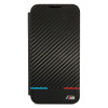 BMW BMBKS22MPUCARTCBK capa tipo livro para Samsung Galaxy S22+, M Collection Triangles, preta