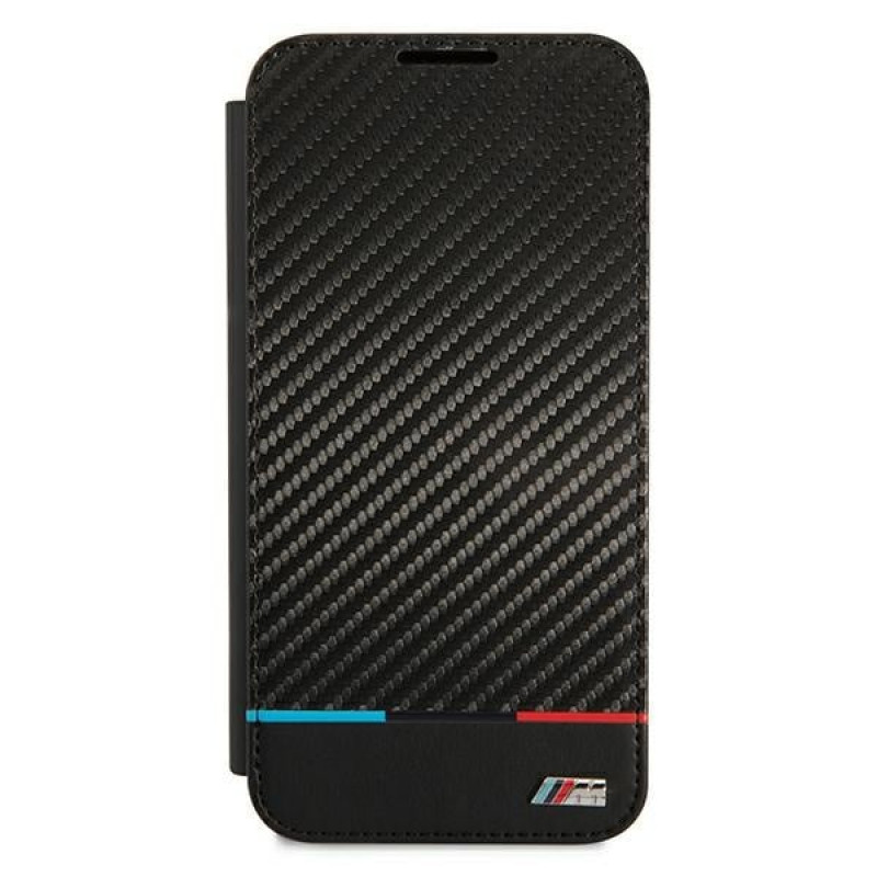 BMW BMBKS22MPUCARTCBK capa tipo livro para Samsung Galaxy S22+, M Collection Triangles, preta