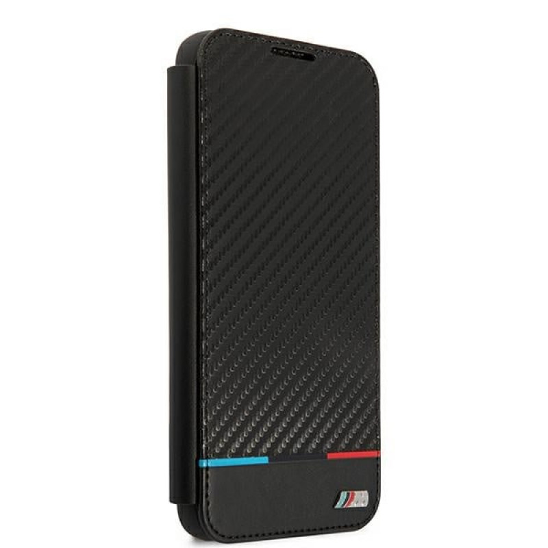 BMW BMBKS22MPUCARTCBK capa tipo livro para Samsung Galaxy S22+, M Collection Triangles, preta