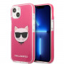 Karl Lagerfeld KLHCP13STPECPI capa rígida para Apple iPhone 13 mini 5,4″, Choupette Head, fúcsia