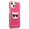 Karl Lagerfeld KLHCP13STPECPI capa rígida para Apple iPhone 13 mini 5,4″, Choupette Head, fúcsia