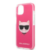 Karl Lagerfeld KLHCP13STPECPI capa rígida para Apple iPhone 13 mini 5,4″, Choupette Head, fúcsia
