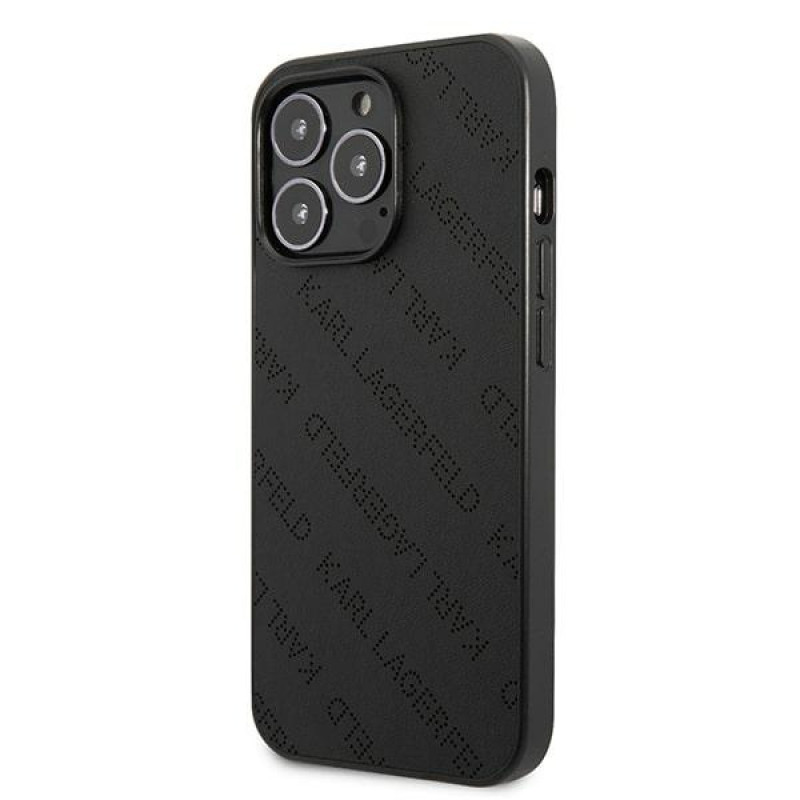 Karl Lagerfeld KLHCP13LPTLK capa rígida para Apple iPhone 13 Pro, Perforated Allover, preta
