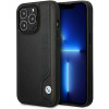 BMW BMHCP14L22RBDK Leather Blue Dots capa rígida para iPhone 14 Pro 6,1", preta