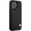 BMW BMHCP14L22RBDK Leather Blue Dots capa rígida para iPhone 14 Pro 6,1", preta