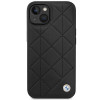 BMW BMHCP14S22RQDK Leather Quilted capa rígida para iPhone 14 6,1", preta