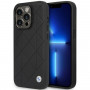 BMW BMHCP14L22RQDK Leather Quilted capa rígida para iPhone 14 Pro 6,1", preta