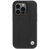 BMW BMHCP14L22RQDK Leather Quilted capa rígida para iPhone 14 Pro 6,1", preta