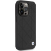 BMW BMHCP14L22RQDK Leather Quilted capa rígida para iPhone 14 Pro 6,1", preta