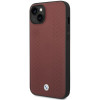 BMW BMHCP14S22RFGR Leather Diamond Pattern capa rígida para iPhone 14 6,1", bordeaux