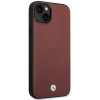 BMW BMHCP14S22RFGR Leather Diamond Pattern capa rígida para iPhone 14 6,1", bordeaux