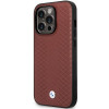 BMW BMHCP14X22RFGR Leather Diamond Pattern capa rígida para iPhone 14 Pro Max 6,7", bordeaux