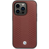 BMW BMHCP14X22RFGR Leather Diamond Pattern capa rígida para iPhone 14 Pro Max 6,7", bordeaux