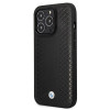 BMW BMHCP14L22RFGK Leather Diamond Pattern capa rígida para iPhone 14 Pro 6,1", preta