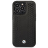 BMW BMHCP14L22RFGK Leather Diamond Pattern capa rígida para iPhone 14 Pro 6,1", preta