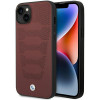 BMW BMHCP14S22RPSR capa para iPhone 14, bordô, Leather Seats Pattern