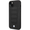 BMW BMHCP14S22RPSK capa para iPhone 14, preta, Leather Seats Pattern