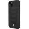 BMW BMHCP14S22RPSK capa para iPhone 14, preta, Leather Seats Pattern
