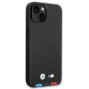 BMW BMHCP14M22PTDK capa para iPhone 14 Plus, preta, Leather Stamp Tricolor