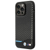 BMW BMHCP14L22NBCK capa para iPhone 14 Pro, preta, Leather Carbon