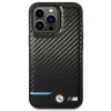 BMW BMHCP14L22NBCK capa para iPhone 14 Pro, preta, Leather Carbon