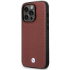 BMW BMHMP14X22RFGR Leather Diamond Pattern MagSafe capa para Apple iPhone 14 Pro Max 6,7″, bordô