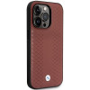 BMW BMHMP14X22RFGR Leather Diamond Pattern MagSafe capa para Apple iPhone 14 Pro Max 6,7″, bordô